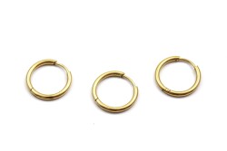 18 mm, ÇELİK KÜPE KANCASI, GOLD RENK, 1. KALİTE KARARMAZ - ERTÜRK