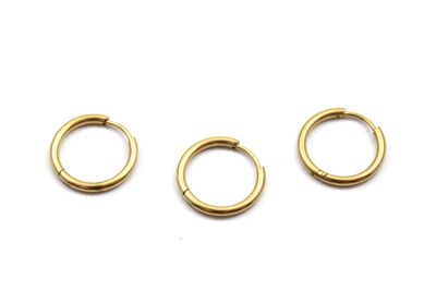 18 mm, ÇELİK KÜPE KANCASI, GOLD RENK, 1. KALİTE KARARMAZ - 1