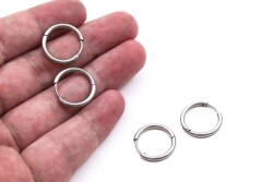 18 mm, ÇELİK KÜPE KANCASI, GÜMÜŞ RENK, 1. KALİTE KARARMAZ - 2