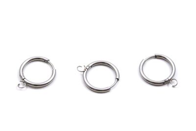 18 mm, ÇELİK KÜPE KANCASI KULPLU, GÜMÜŞ RENK, 1. KALİTE KARARMAZ - 1