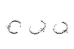 18 mm, ÇELİK KÜPE KANCASI KULPLU, GÜMÜŞ RENK, 1. KALİTE KARARMAZ - 3