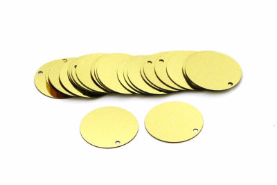 18 mm PLASTİK PUL PAYET, NAKIŞ PULU, DÖKME PUL, YAN DELİK, ALTIN RENK - 2