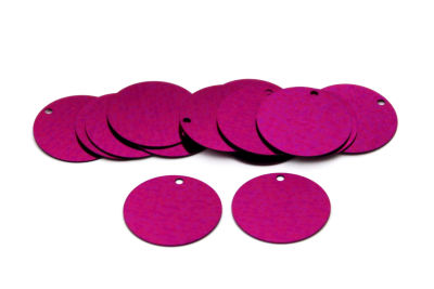 18 mm PLASTİK PUL PAYET, NAKIŞ PULU, DÖKME PUL, YAN DELİK, FUŞYA RENK - 2