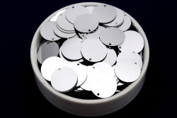 18 mm PLASTİK PUL PAYET, NAKIŞ PULU, DÖKME PUL, YAN DELİK, GÜMÜŞ RENK - ERTÜRK