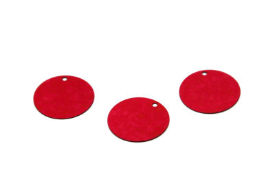 18 mm PLASTİK PUL PAYET, NAKIŞ PULU, DÖKME PUL, YAN DELİK, KIRMIZI RENK - 2