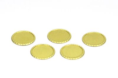 18 mm YUVARLAK DESENLİ PUL, HAM PİRİNÇ #1599H - 2