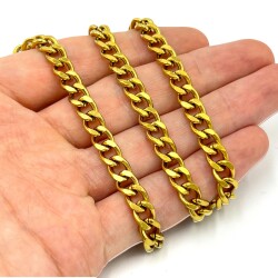 1.80x6.80 mm ÇELİK ZİNCİR, EZME ZİNCİR, GOLD RENK, 1. KALİTE KARARMAZ - ERTÜRK