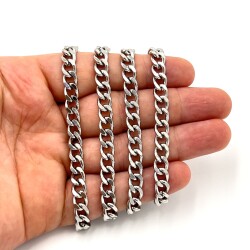 1.80x6.80 mm ÇELİK ZİNCİR, EZME ZİNCİR, GÜMÜŞ RENK, 1. KALİTE KARARMAZ - ERTÜRK