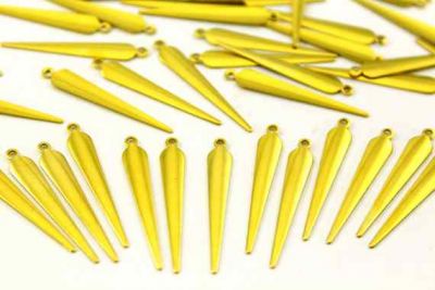 32x5 mm KILIÇ DESENLİ TEK DELİKLİ PUL, HAM PİRİNÇ #286H - 2