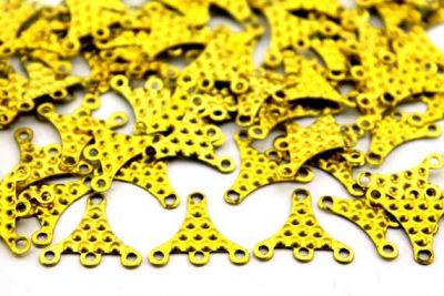 16x17 mm DESENLİ KÜPE SALLANTISI, HAM PİRİNÇ #147H - 2