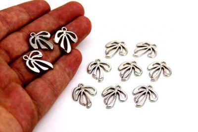 17x21 mm KURDELA FİGÜRÜ, ZAMAK DÖKÜM, BOYALI GÜMÜŞ KAPLAMA #811N - 3