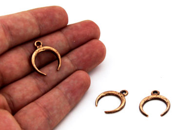 18x21 mm AY DESENLİ SALLANTI ZAMAK DÖKÜM, BAKIR RENK - 2