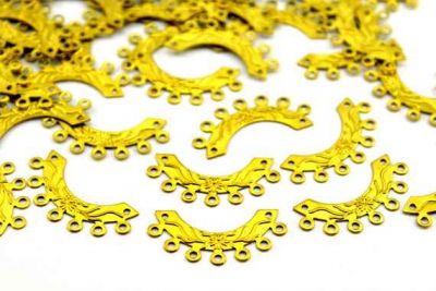 14x30 mm 9 DELİKLİ KÜPE SALLANTISI, HAM PİRİNÇ #13H - 3