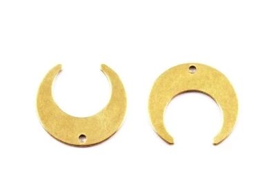 19x20 mm AY DESENLİ PUL, HAM PİRİNÇ #1672H - 2
