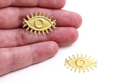 19x26 mm GÖZ DESENLİ SALLANTI PUL, HAM PİRİNÇ #1627H - 2