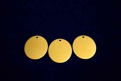 19x26 mm OVAL DESENLİ TEK DELİK PUL, HAM PİRİNÇ #592H-TEK-DELİK - 2