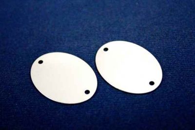 19x26 mm OVAL DESENLİ İKİ DELİK PUL, NİKEL KAPLAMA #592N - 2