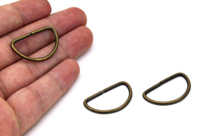19x29 mm D AÇIK HALKA, DEMİR ANTİK SARI KAPLAMALI - 2