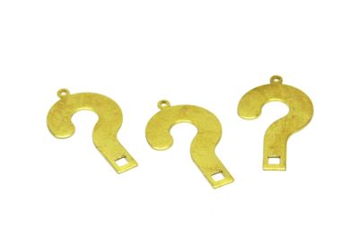 19x34 mm SORU İŞARETİ DESENLİ SALLANTI PUL, HAM PİRİNÇ #1613H - 2