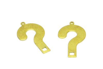 19x34 mm SORU İŞARETİ DESENLİ SALLANTI PUL, HAM PİRİNÇ #1613H - 3