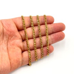 1x3 mm ÇELİK ZİNCİR, EZME ZİNCİR, GOLD RENK, 1. KALİTE KARARMAZ - ERTÜRK