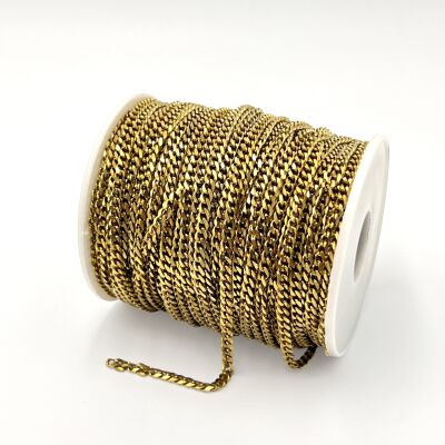 1x3 mm ÇELİK ZİNCİR, EZME ZİNCİR, GOLD RENK, 1. KALİTE KARARMAZ - 2