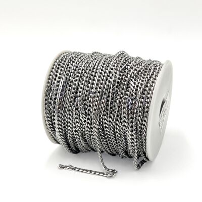 1x3 mm ÇELİK ZİNCİR, EZME ZİNCİR, GÜMÜŞ RENK, 1. KALİTE KARARMAZ - 2