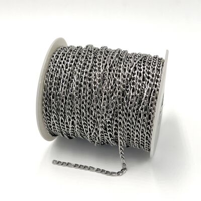 1x3.8 mm ÇELİK ZİNCİR, 3N1 ZİNCİR, GÜMÜŞ RENK, 1. KALİTE KARARMAZ - 2