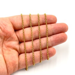 2 mm ÇELİK ZİNCİR, DOÇ ZİNCİR, GOLD RENK, 1. KALİTE KARARMAZ - ERTÜRK
