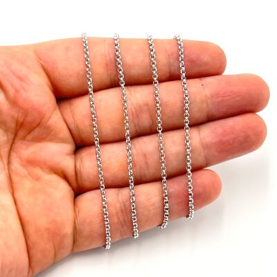 2 mm ÇELİK ZİNCİR, DOÇ ZİNCİR, GÜMÜŞ RENK, 1. KALİTE KARARMAZ - 1