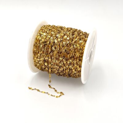 2 mm ÇELİK ZİNCİR, DUDAK ZİNCİR, GOLD RENK, 1. KALİTE KARARMAZ - 2