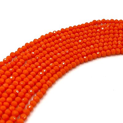 2 mm KRİSTAL CAM BONCUK YASSI, MAT TURUNCU RENK #KRS205 - 1