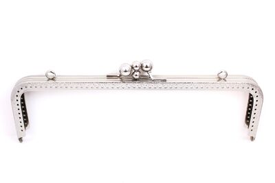 20 CM İKİ BÖLMELİ ÇANTA KULPU, NİKEL RENK, KOD-28N - 3