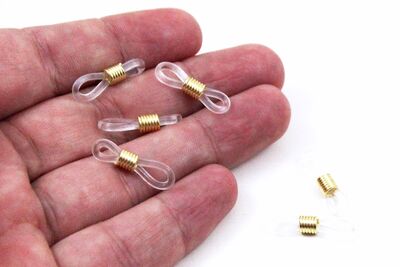 20 mm, BÜYÜK GÖZLÜK LASTİĞİ, BEYAZ PLASTİK, SARI YAY METAL - 2