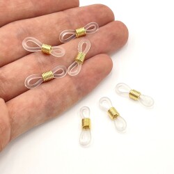 20 mm, BÜYÜK GÖZLÜK LASTİĞİ, BEYAZ PLASTİK, SARI YAY METAL - ERTÜRK