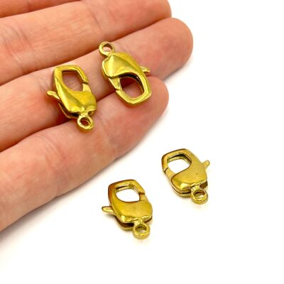 20 mm HAM PİRİNÇ PAPAĞAN KİLİT, KUYUMCU PAPAĞAN KLİPSİ - 1