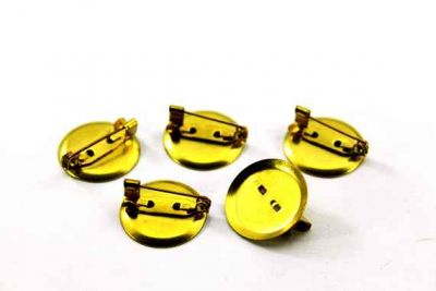 20 mm KAPAKLI BROŞ İĞNESİ, HAM PİRİNÇ #707H - 2