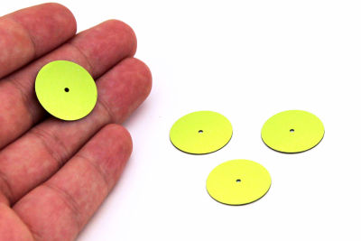 20 mm PLASTİK PUL PAYET, NAKIŞ PULU, DÖKME PUL, ORTADAN DELİK, AÇIK YEŞİL RENK - 2