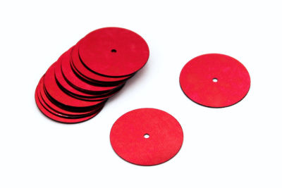20 mm PLASTİK PUL PAYET, NAKIŞ PULU, DÖKME PUL, ORTADAN DELİK, KIRMIZI RENK - 2