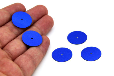 20 mm PLASTİK PUL PAYET, NAKIŞ PULU, DÖKME PUL, ORTADAN DELİK, MAVİ RENK - 3