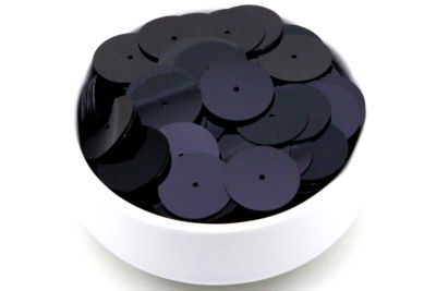 20 mm PLASTİK PUL PAYET, NAKIŞ PULU, DÖKME PUL, ORTADAN DELİK, SİYAH RENK