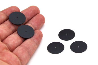 20 mm PLASTİK PUL PAYET, NAKIŞ PULU, DÖKME PUL, ORTADAN DELİK, SİYAH RENK - 3