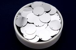 20 mm PLASTİK PUL PAYET, NAKIŞ PULU, DÖKME PUL, YAN DELİK, GÜMÜŞ RENK - ERTÜRK