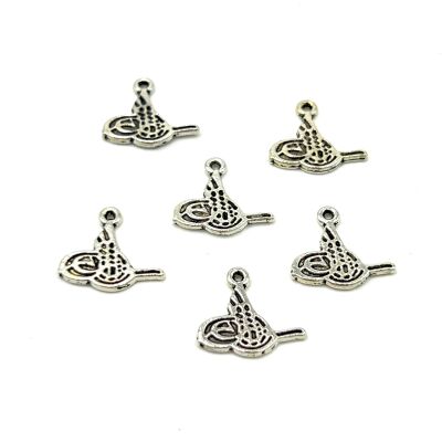 20 mm SALLANTI UÇ, TUĞRA DESENLİ, ZAMAK DÖKÜM, BOYALI GÜMÜŞ KAPLAMA - 2