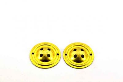 20 mm YUVARLAK BOMBELİ 6 DELİK PUL, HAM PİRİNÇ #587H - 2