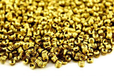 3 mm YUVARLAK ORTADAN DELİK BOMBELİ PUL, HAM PİRİNÇ #401H - 2