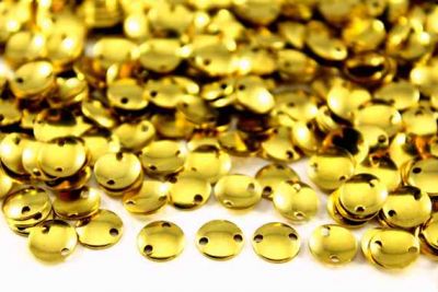 7 mm YUVARLAK İKİ DELİK BOMBELİ PUL, HAM PİRİNÇ #403H - 2