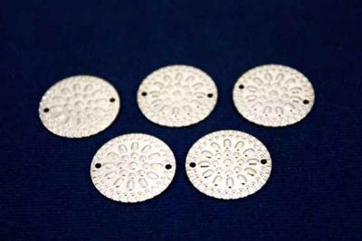 20 mm YUVARLAK İKİ DELİK DESENLİ PUL, NİKEL KAPLAMA #390N - 2