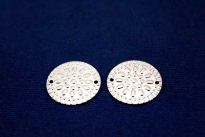 20 mm YUVARLAK İKİ DELİK DESENLİ PUL, NİKEL KAPLAMA #390N - 3