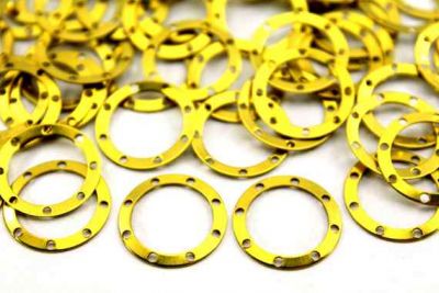17 mm YUVARLAK SEKİZ DELİKLİ PUL, HAM PİRİNÇ #531H - 2